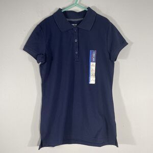CHEROKEE Girls Ultimate School Uniforms Polo Shirt Top Size L 10-12 Navy Blue